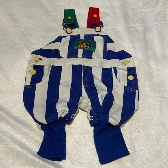 Vintage Train Engineer Overalls 0-6 Months - Picture 1 of 11